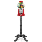 Olde Midway 15 Gumball Machine with Stand and Bank - Red, Antique-Style Bubble Gum Candy Dispenser
