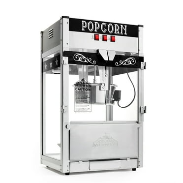 Olde Midway Commercial Popcorn Machine, Bar Style Popper with 12 Ounce Kettle, Black