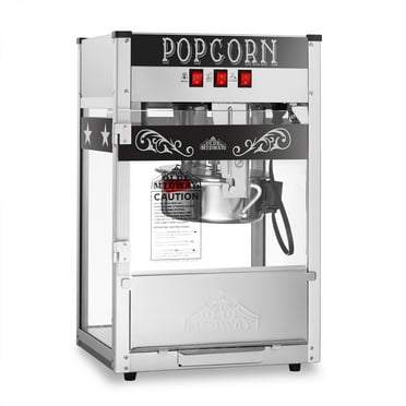 Olde Midway Commercial Popcorn Machine, Bar Style Popper with 8 Ounce Kettle, Black