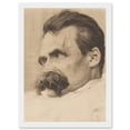 thumbnail image 1 of Olde Portrait Philosopher Friedrich Nietzsche Drawing Artwork Framed Wall Art Print A4, 1 of 4