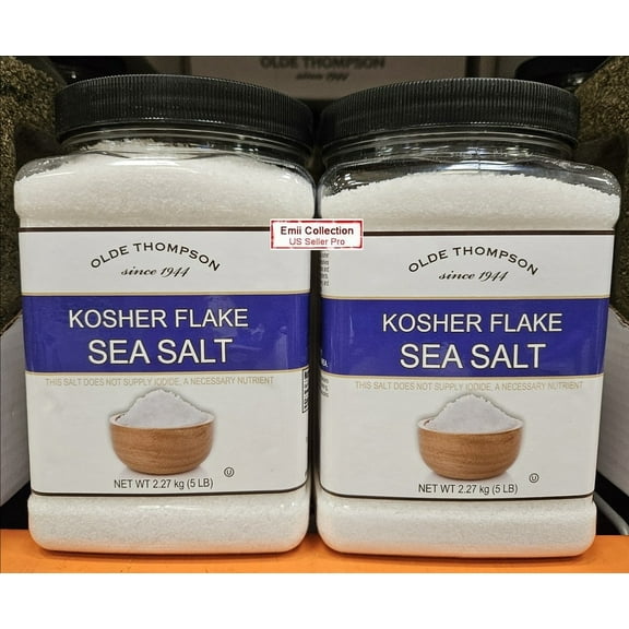 Olde Thompson Kosher Flake Sea Salt 5lb 2.27kg (2 Tubs)