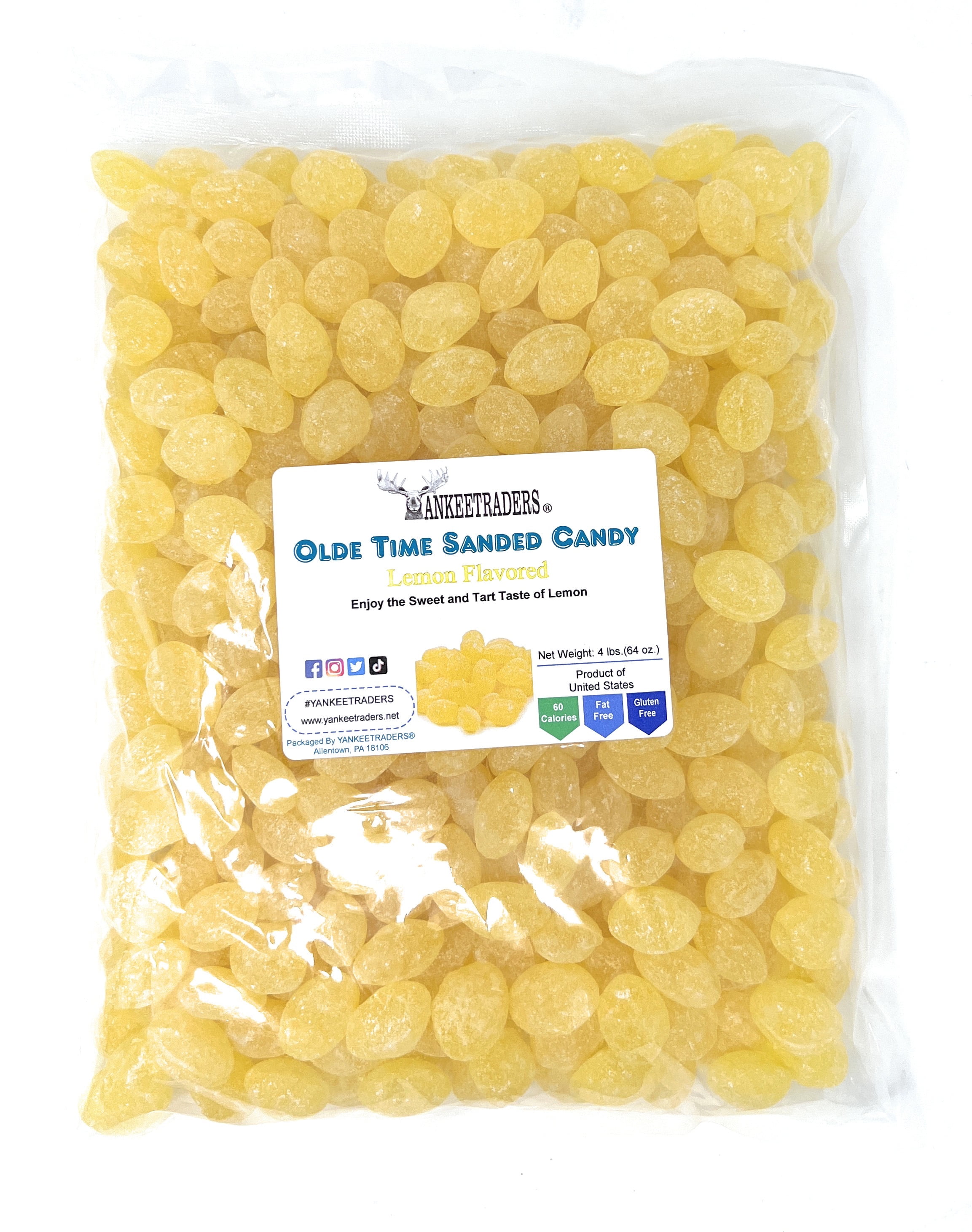 Olde Time Lemon Sanded Candy Drops ~ 4 lbs. 