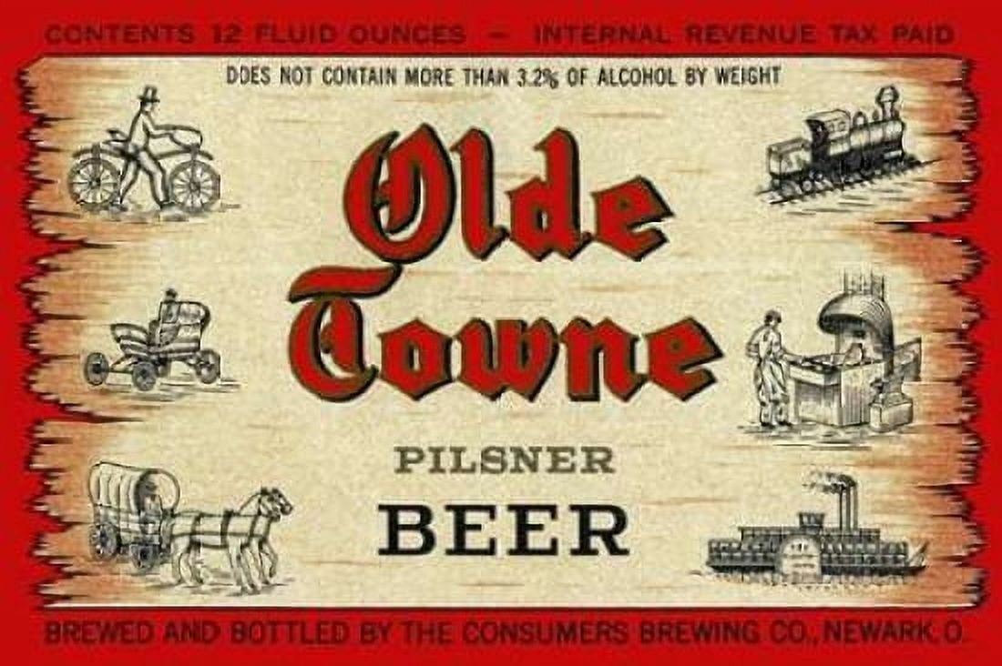 Olde Towne Pilsner Beer Canvas Art - Vintage Booze Labels (24 x 36)