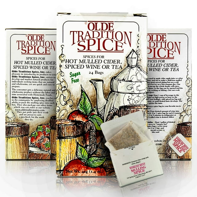 Olde Tradition Spice 24Count Mulling Spices Tea Bags Hot Apple Cider