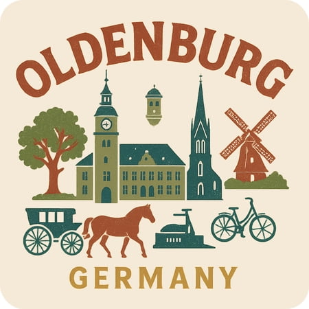 Oldenburg Germany Keepsakes Souvenir Vinyl Sticker – Destination Travel Keepsake Collectible (3-Inches Wide)