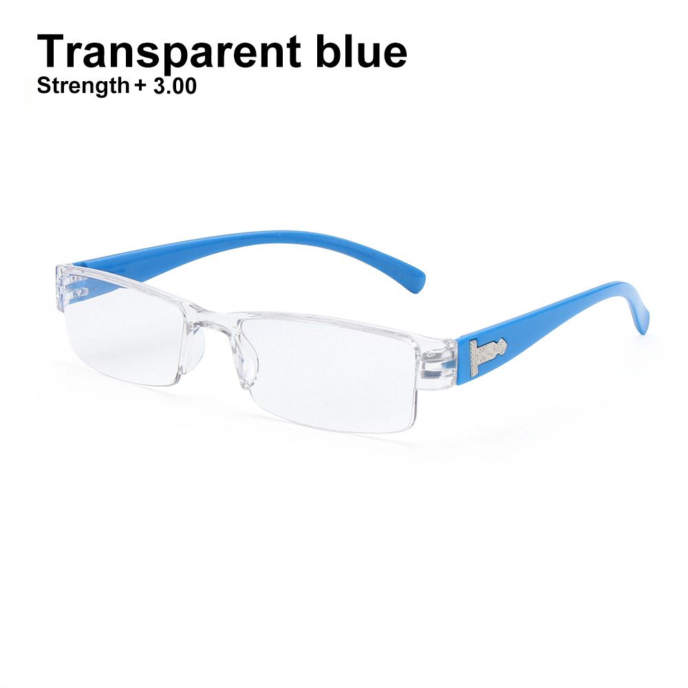 Older +1.00~+4.0 Diopter Fashion Presbyopia Eyewear Vision Care Eyeglasses Reading Glasses STRENGTH 3.00 TRANSPARENT BLUE