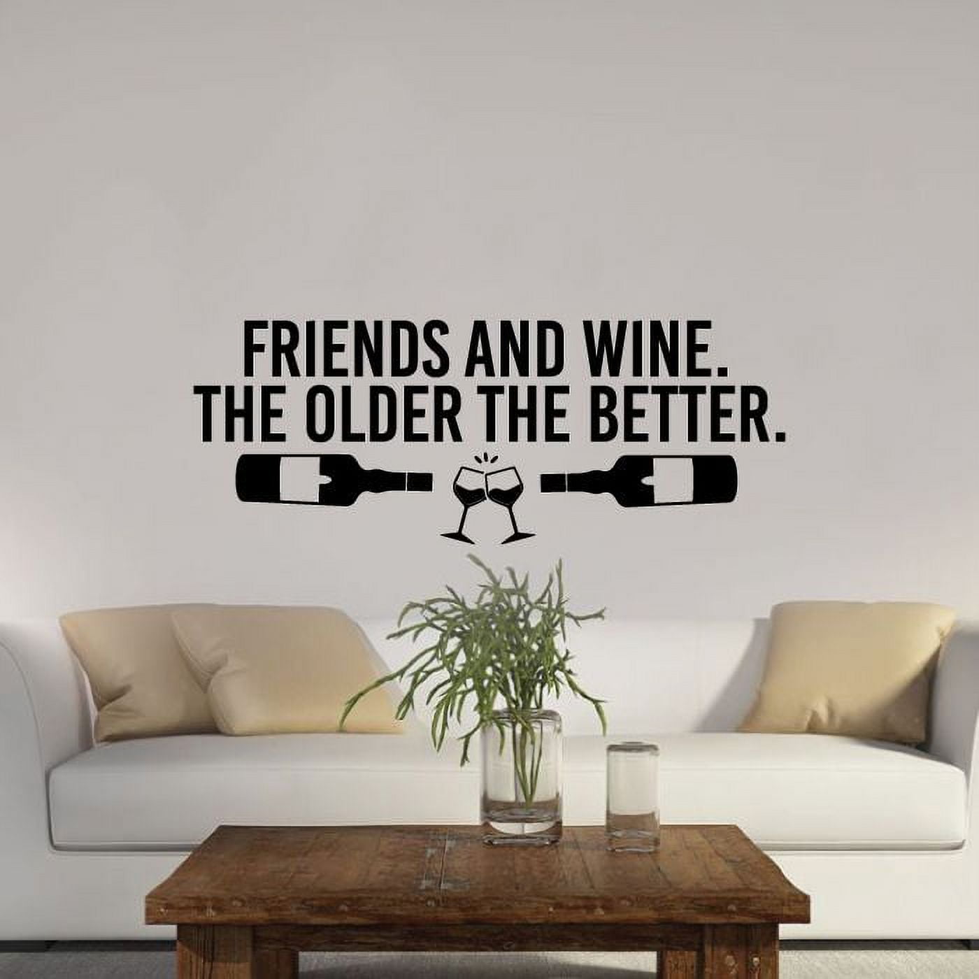 Older The Better Quotes Wine Quote Wine Bottle Drink Glass Wall Decals