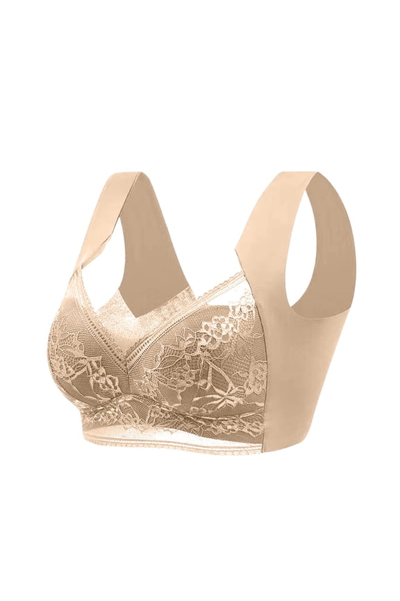 Older Women Bra No Underwire Comfortable Beach Everyday Sleep Bras Climbing Daisyy Bras for Women - Complexion,46