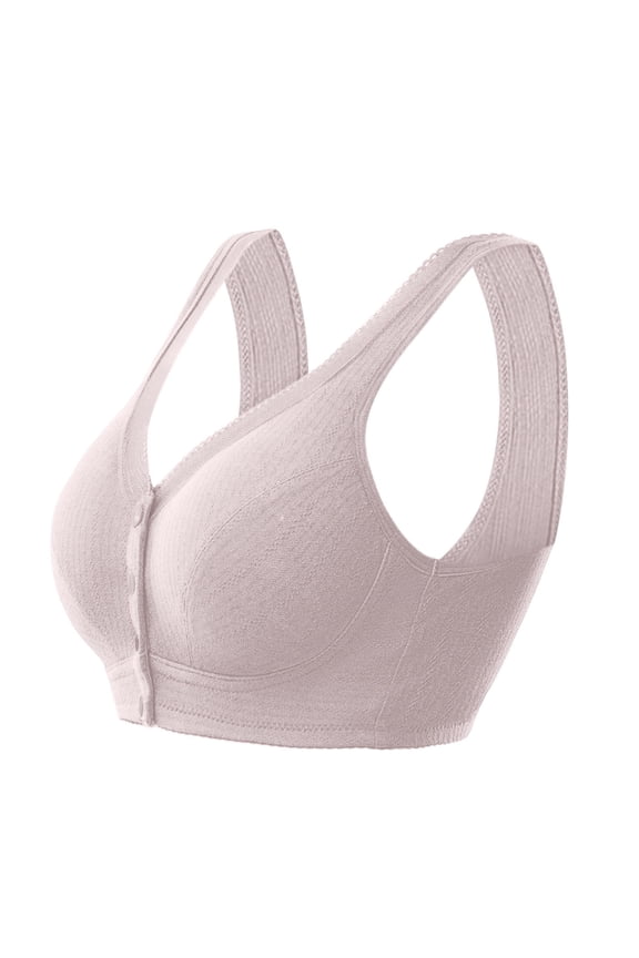 Older Women Bras Front Closure Lingerie Button Brassiere Breathable Bralettes No Underwire No Underwear Seamless Bra Invisible Lingeries