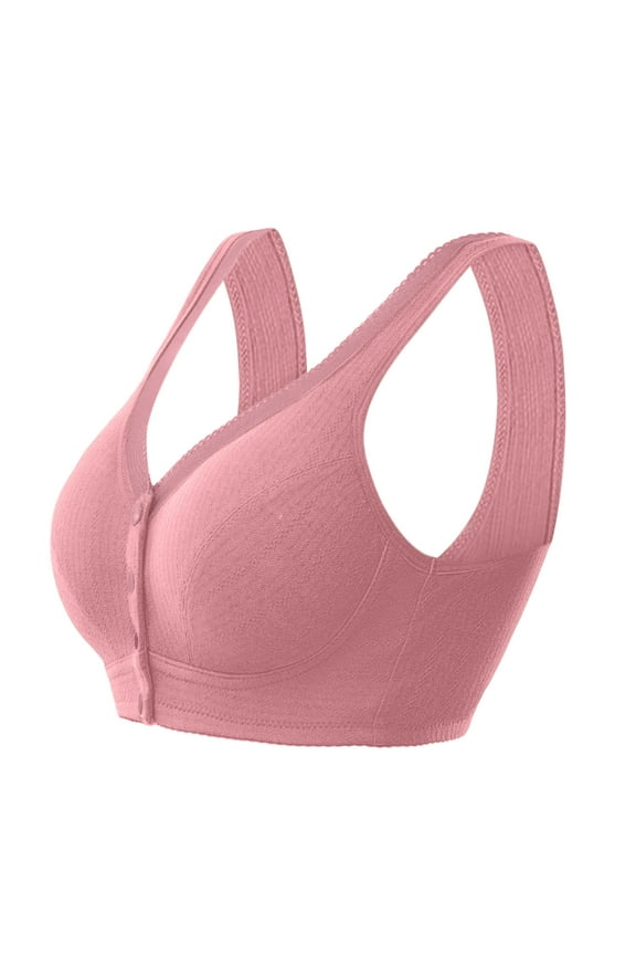 Older Women Bras Front Closure Lingerie Button Brassiere Breathable Bralettes No Underwire No Underwear Seamless Bra Invisible Lingeries