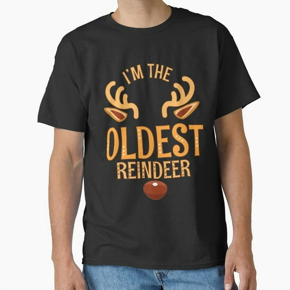 Oldest Antler Member Cute Family Matching Holiday Outfit Unisex T-Shirt, up to size 5XL