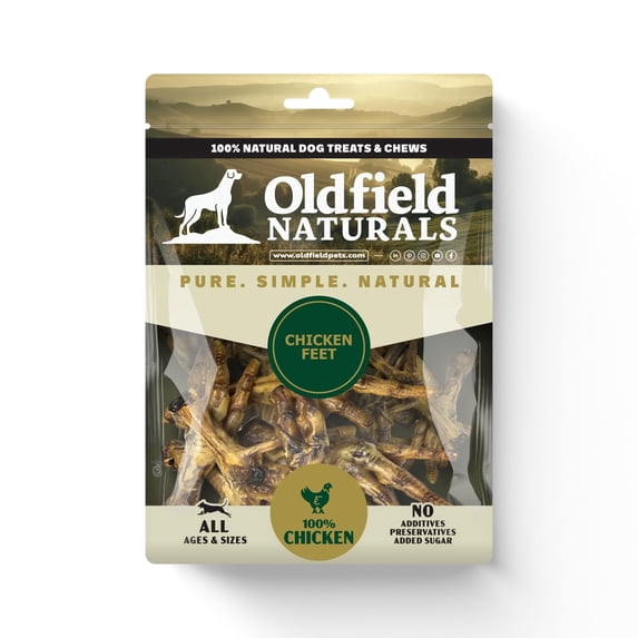 Oldfield Naturals Chicken Feet Dog Treats for Dogs, Dehydrated Chicken Feet Dog Chews, Single Ingredient High Protein Chicken Treats, Crunchy Natural Dog Snacks, 10 Pcs