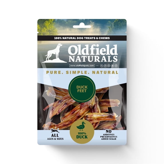 Oldfield Naturals Duck Feet Dog Treats, Dehydrated Duck Feet for Dogs, Single Ingredient Duck Dog Chews, Crunchy Natural Dog Snacks for Picky Dogs, 10 Pieces Bag, All Breeds
