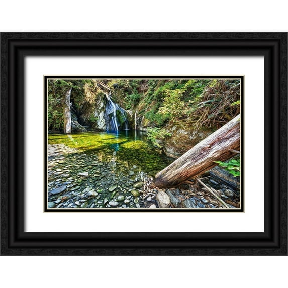 Oldford, Tim 24x17 Black Ornate Wood Framed with Double Matting Museum Art Print Titled - Falls Creek