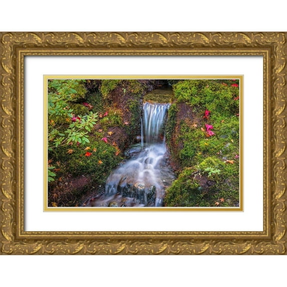 Oldford, Tim 32x23 Gold Ornate Wood Framed with Double Matting Museum Art Print Titled - Tranquility Falls