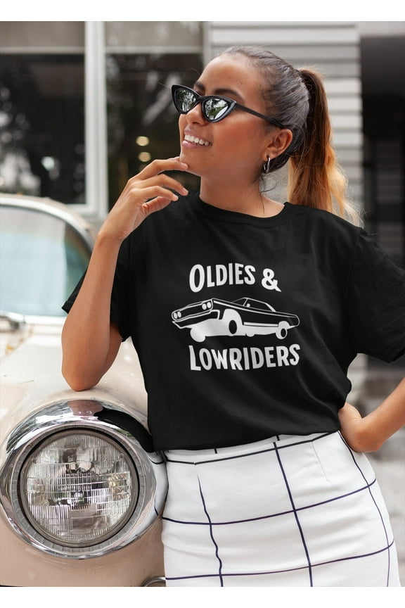 Oldies and Lowriders Car Shirt Oldies Party Low Rider Tshirt Cholo Chicana Lowrider Silhouette Chicano Cholo Style Cruising Lowrider Gift