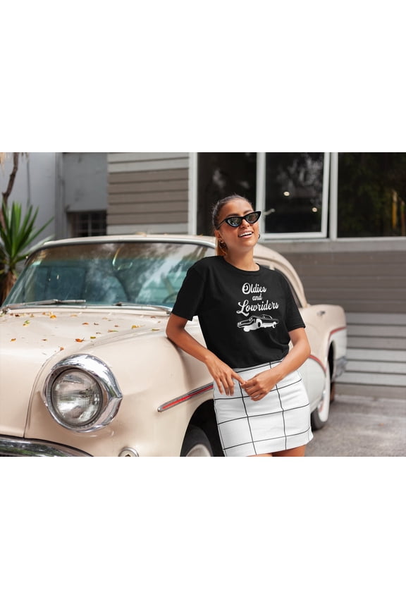 Oldies and Lowriders Car Shirt Oldies Party Low Rider Tshirt Cholo Chicana Lowrider Silhouette Chicano Cholo Style Cruising Lowrider Gift
