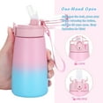 thumbnail image 1 of Oldley Insulated 12 oz  Stainless Steel Kids Water Bottles with Straw Lid  For Girls,Pink Blue, 1 of 10