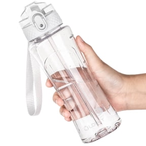 Oldley Leakproof 15 oz Clear Motivational Tritan Plastic Water Bottle with Brush