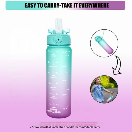 Oldley 17 oz Kids Water Bottle with Straw & Fruit Infuser BPA-Free