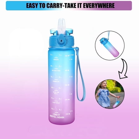 OLDLEY Kids Water Bottle 17oz with  Straw Lid, Leak-Proof Tritan Plastic Bottle for School, Toddler Girls & Boys