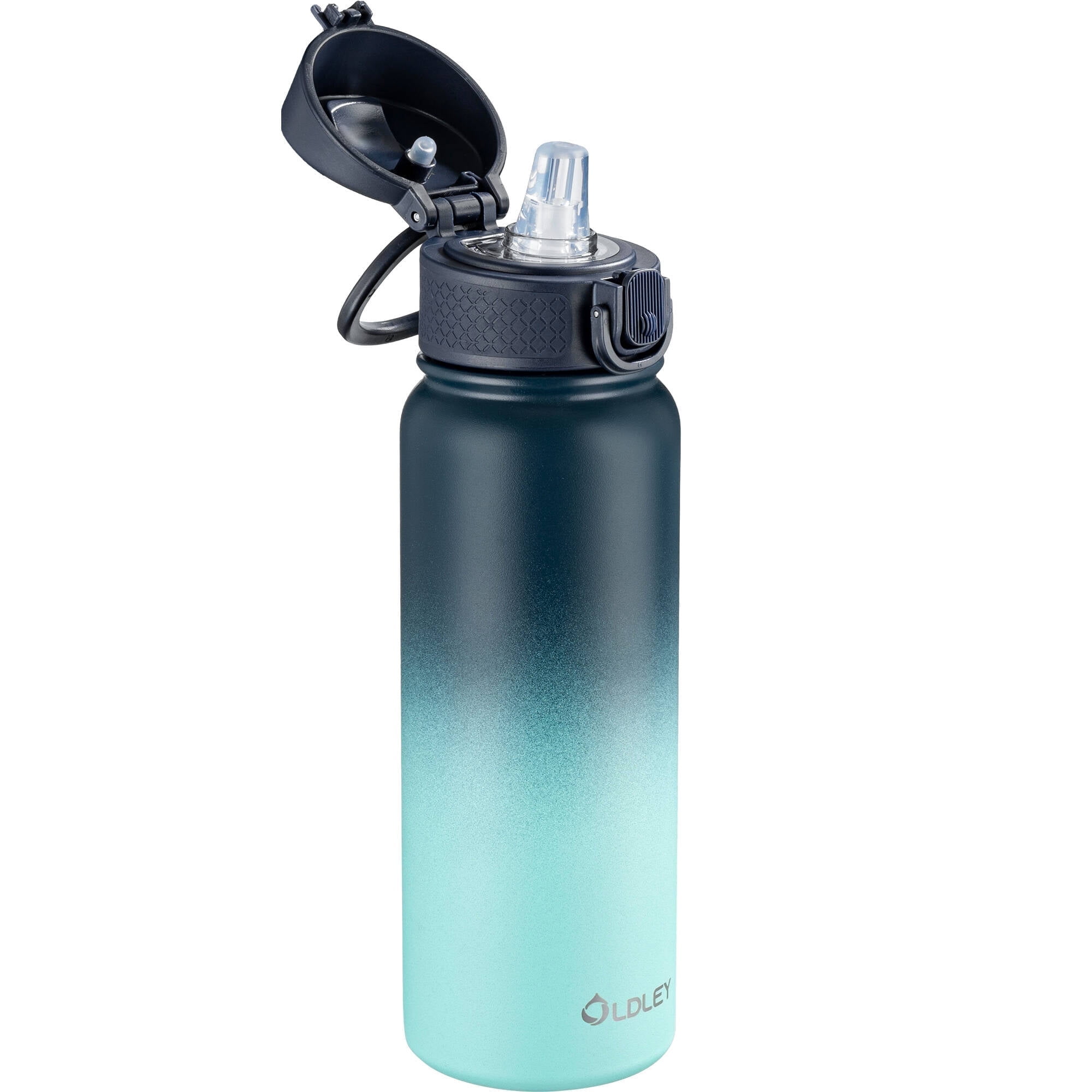 Oldley 20oz Insulated Kids Water Bottle With Lid ,Leakproof For School ANd Outdoors,Black Green For Boy and Men