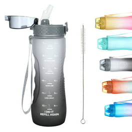 JoyJolt Glass Tumbler Water Bottle with Straws & Silicone Sleeve - Gray  JG10284 - The Home Depot