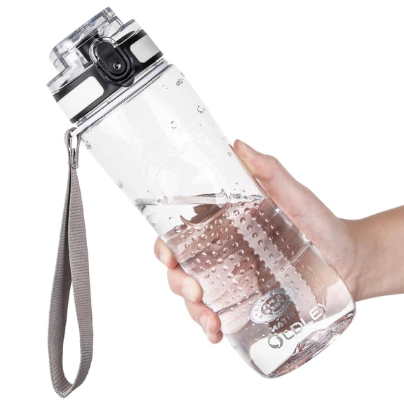 Oldley  25 oz BPA Free Clear Water Bottle Motivational Tritan Plastic Water Bottles with Brush