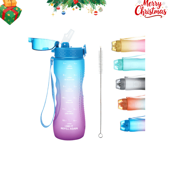Oldley Leak Proof 25oz BPA-Free Plastic Water Bottle with Straw, Gym  Water Bottle With Large Capacity