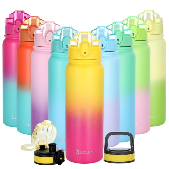 Oldley 1L Stainless Steel Water Bottle with Leakproof Lid & Insulated Spill-Resistant Design