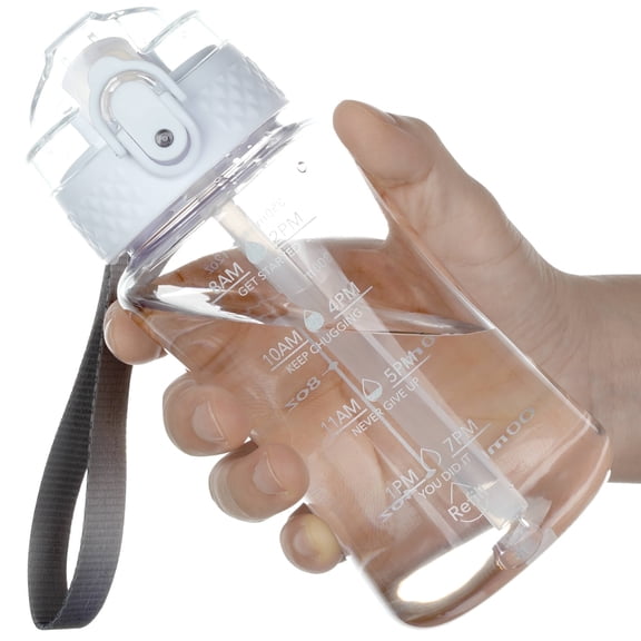 Oldley Leak-Proof 12 oz Clear Motivational Tritan Plastic Water Bottles with Straw Lid & Stickers