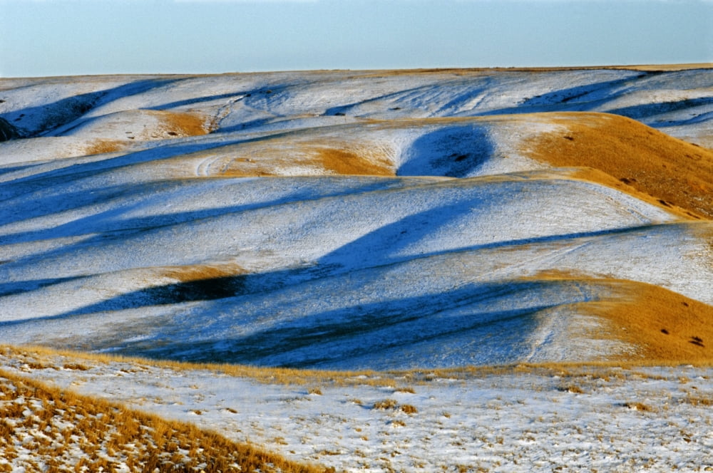 Oldman River Valley In Winter Lethbridge Alberta Canvas Art - Mike Grandmaison Design Pics (17 x 11)