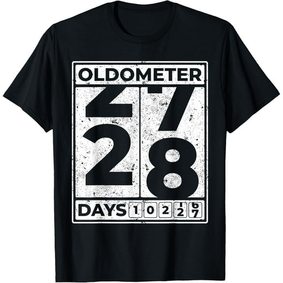 Oldometer 28 Funny 28th Birthday Gift 28 Years Old T-Shirt