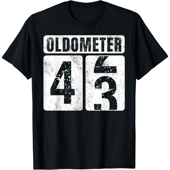 Oldometer 43 Shirt Vintage Funny 43rd Birthday Gift Idea T-Shirt