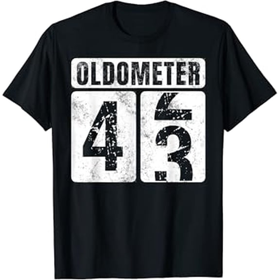 Oldometer 43 Shirt Vintage Funny 43rd Birthday Gift Idea T-Shirt
