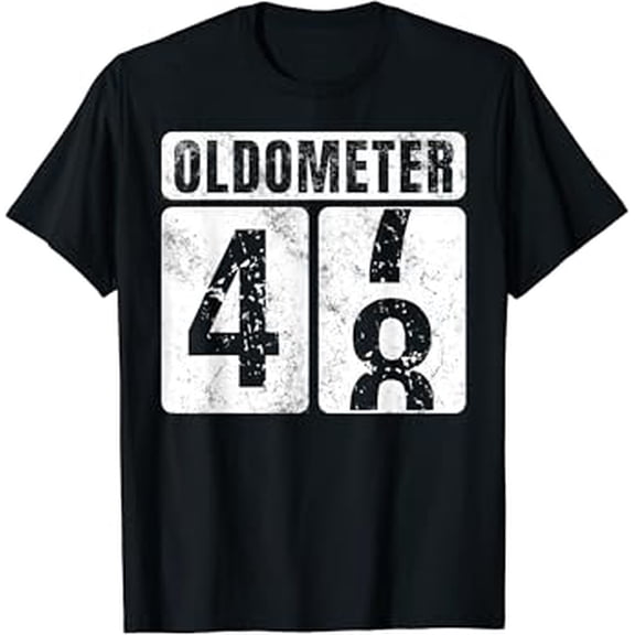 Oldometer 48 Shirt Vintage Birthday Gifts Funny 48Th Birthday Gift Idea Hot Trending T-Shirt Unisex S To 5Xl