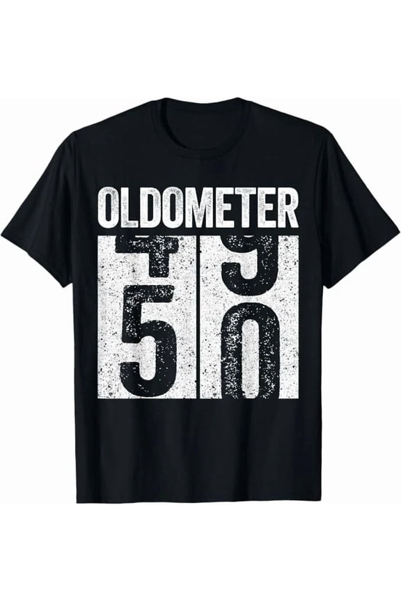 Oldometer 50 Shirt Men Women 50th Birthday Funny Graphic Unisex T-Shirt, up to Size 5XL