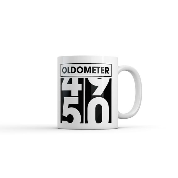 Oldometer Mug Funny Sarcastic Old Person Graphic Novelty Coffee Cup