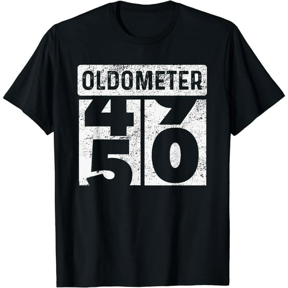 Oldometer Odometer Funny 50th Birthday Gift 50 yrs Old Joke T-Shirt