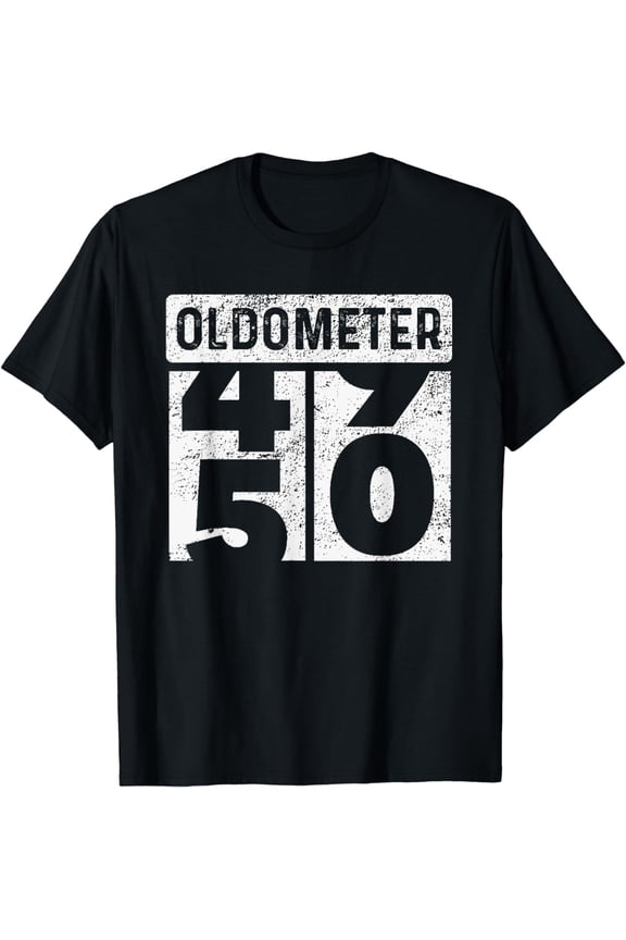 Oldometer Odometer Funny 50th Birthday Gift 50 yrs Old Joke T-Shirt
