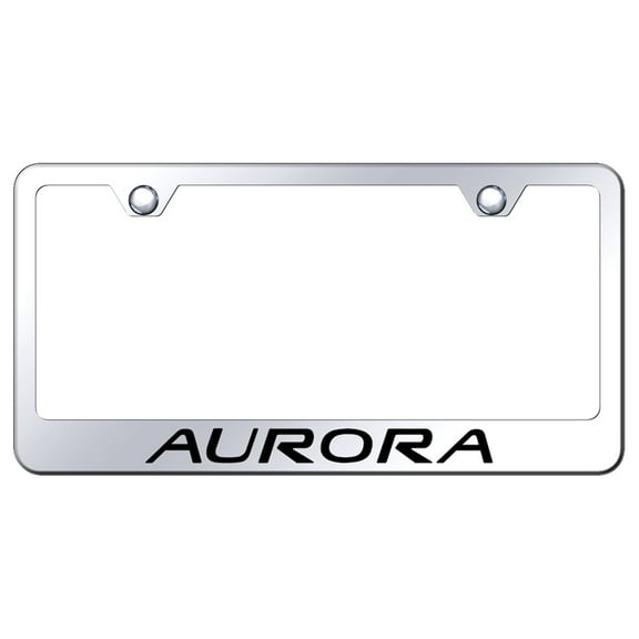 OldsMobile Aurora Laser Etched Logo Stainless Steel License Plate Frame (Chrome)