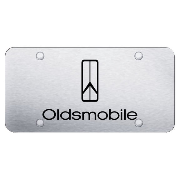 OldsMobile Rocket Laser Etched Logo License Plate (Brushed Chrome)