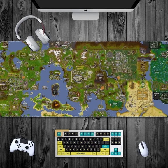 Oldschool Runescape World Map Gaming Mouse Pad, Runescape Desk Pad Large, Jagex Gamer Desk Mat Long, Gift For Gamer, MMO, Andrew gower
