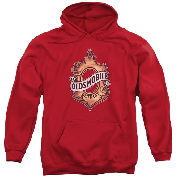 Oldsmobile Detroit Emblem Adult Pullover Hoodie Sweatshirt Red
