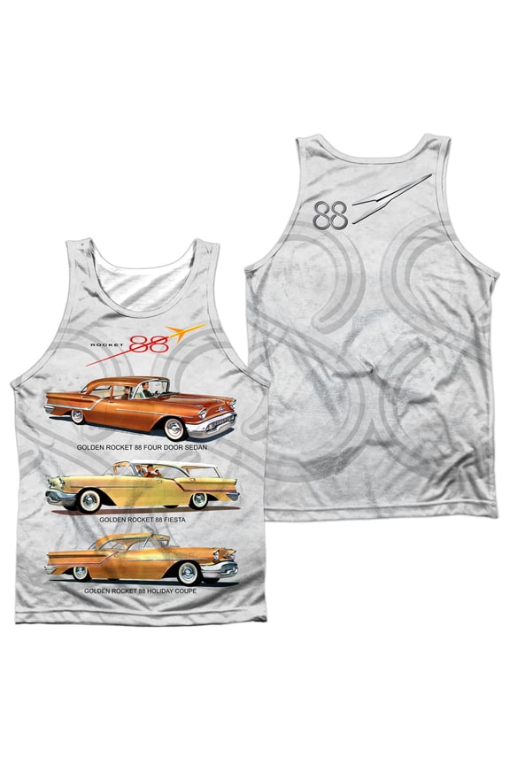 Oldsmobile Rocket Line (Front/Back Print) Mens Sublimation Polyester Tank Top Shirt