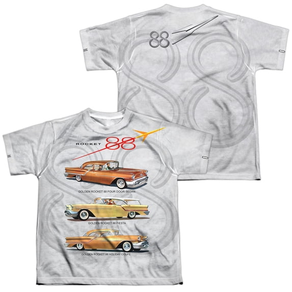Oldsmobile - Rocket Line (Front/Back Print) - Youth Short Sleeve Shirt - Medium