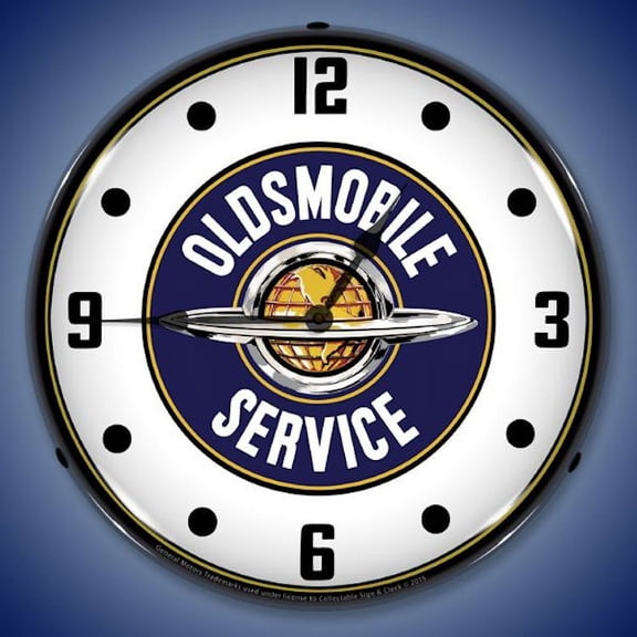 Oldsmobile Service Wall Clock, Lighted