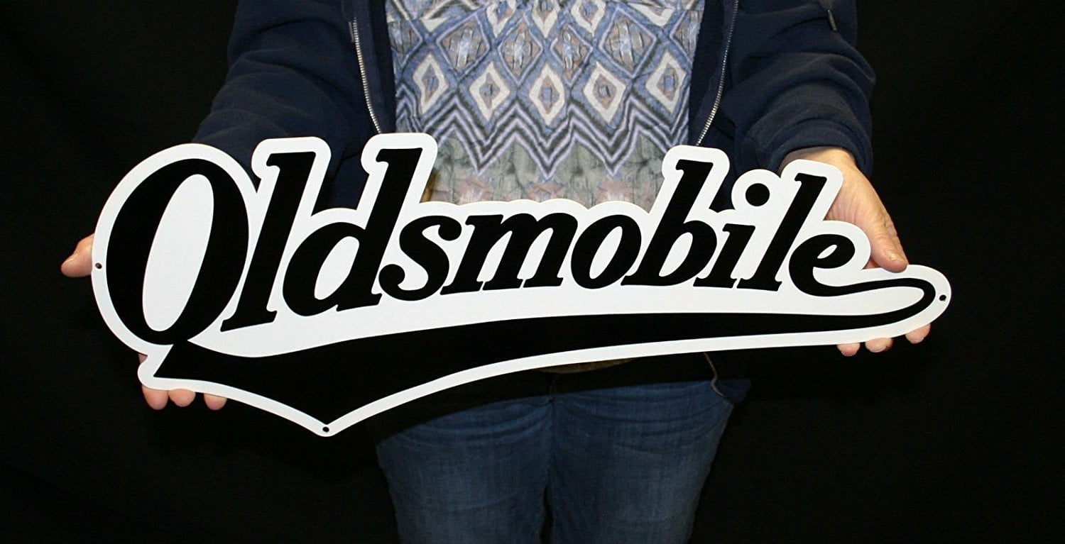 Oldsmobile Vintage Script Steel Sign 24