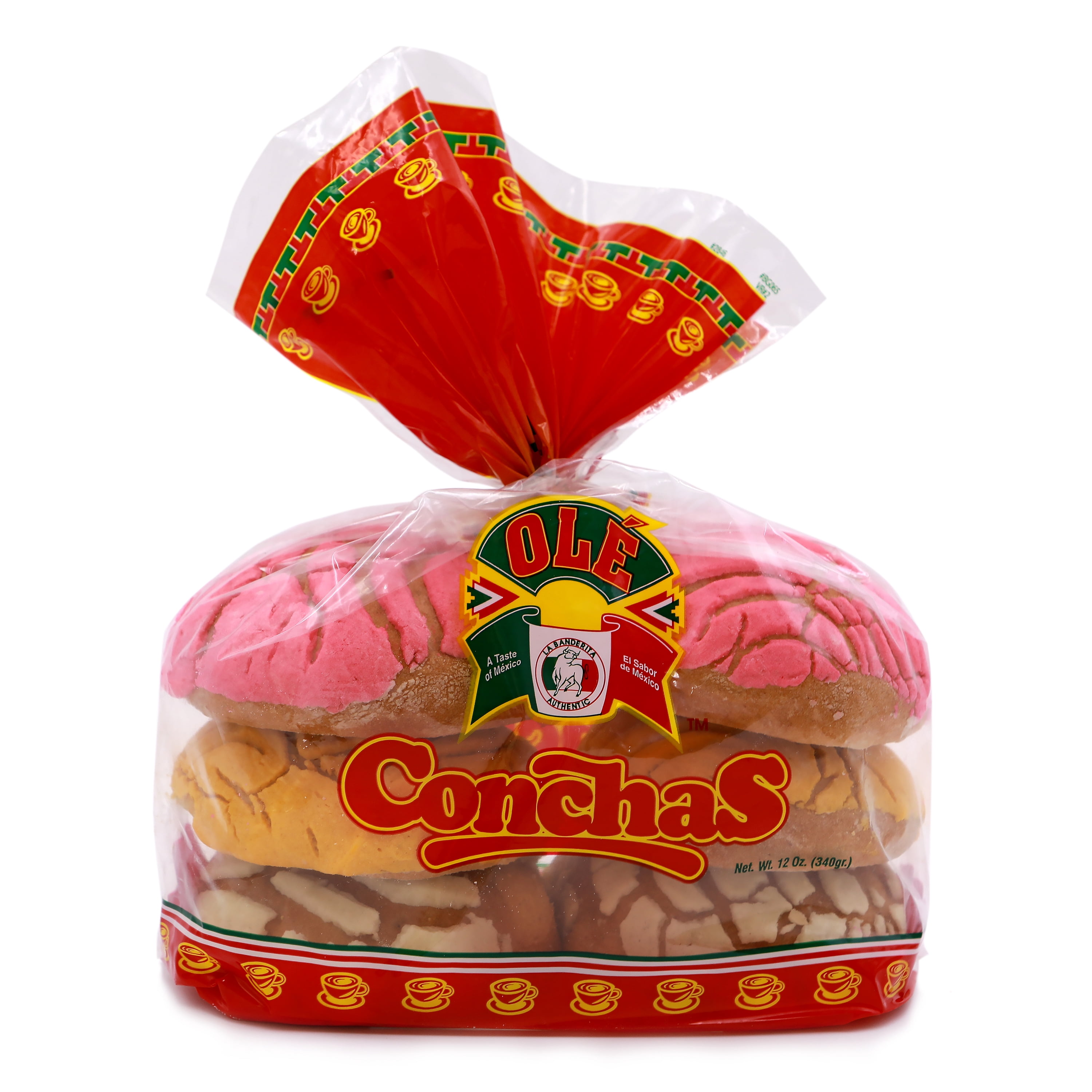 La Banderita Fresh Baked Authentic Mexican Pastries Conchas 12 oz, 6 Count