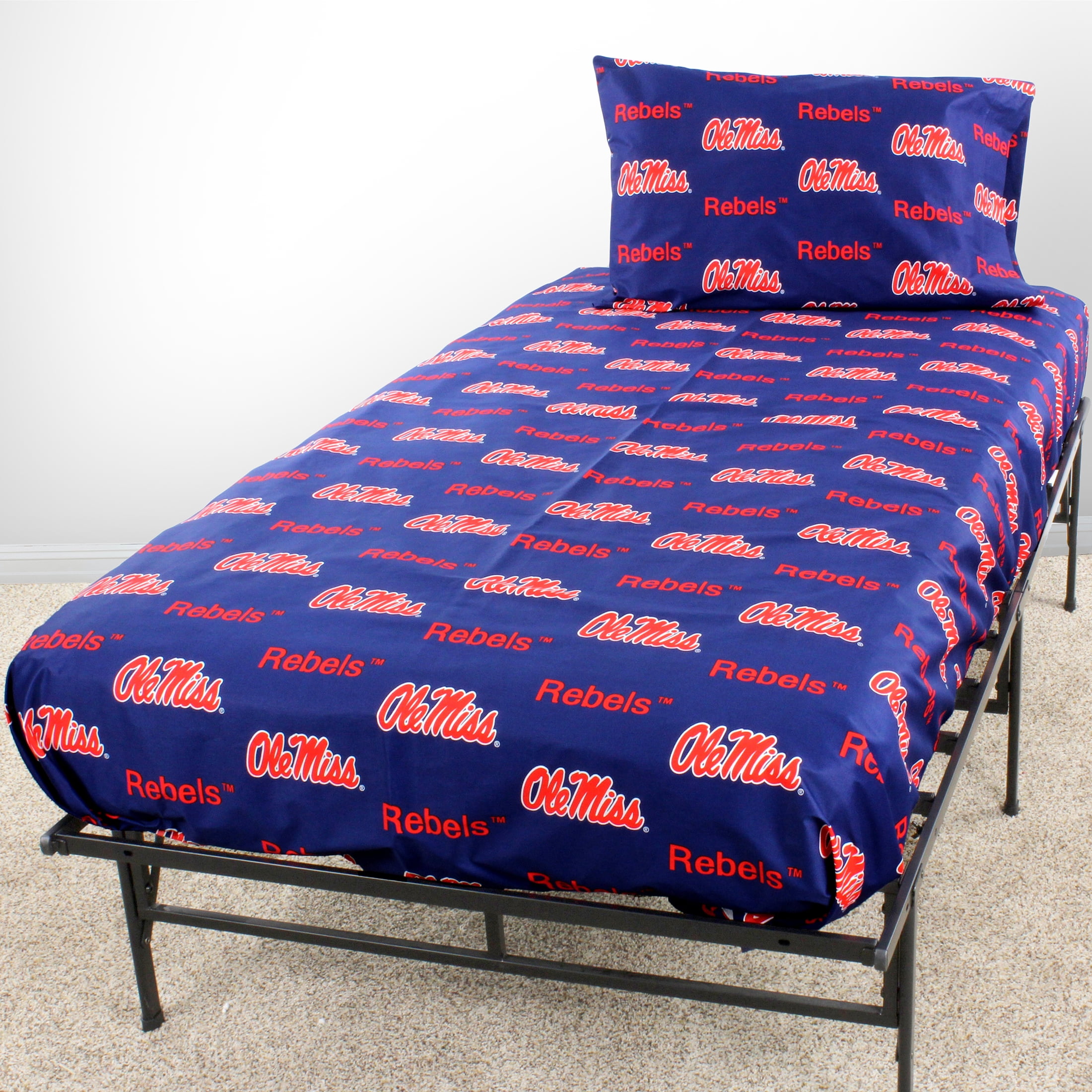 Ole Miss Rebels 100% Cotton Sheet Set Twin XL